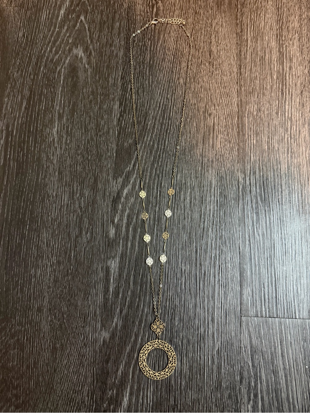 Long Gold Multi-Disc Necklace - Women Jewelry